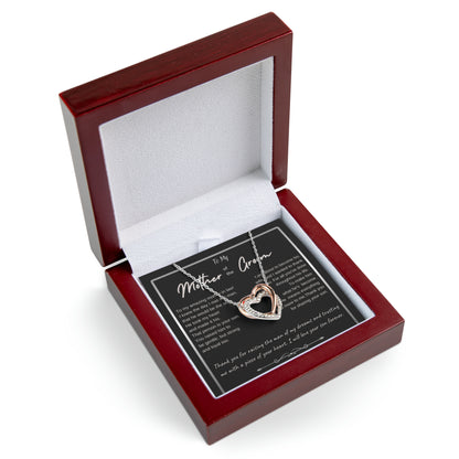 To My Mother in Law Twin Hearts Necklace, perfect gift for Mother-in -law