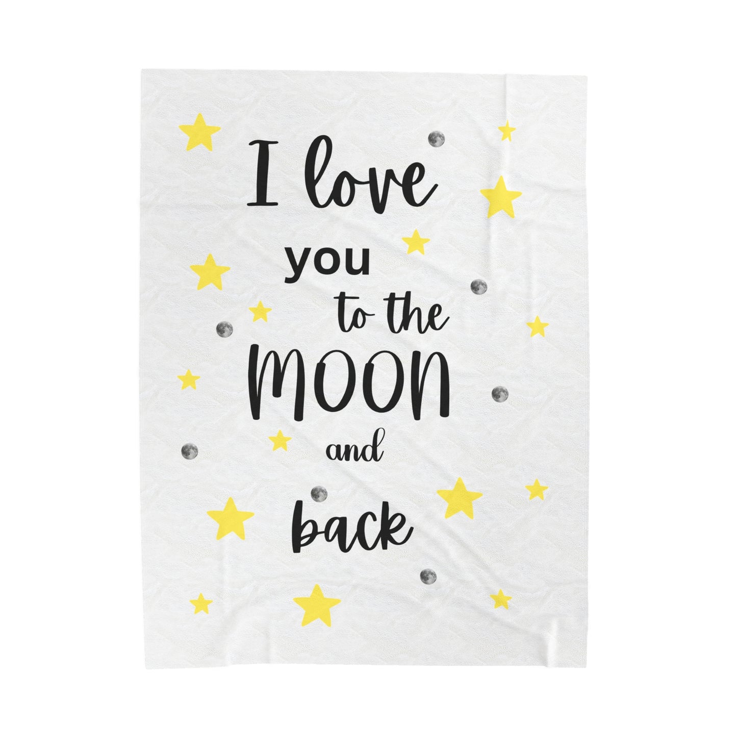 I Love You to the Moon and Back Velveteen Plush Blanket,