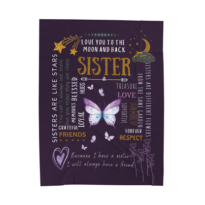 To My Sister Velveteen Plush Blanket,