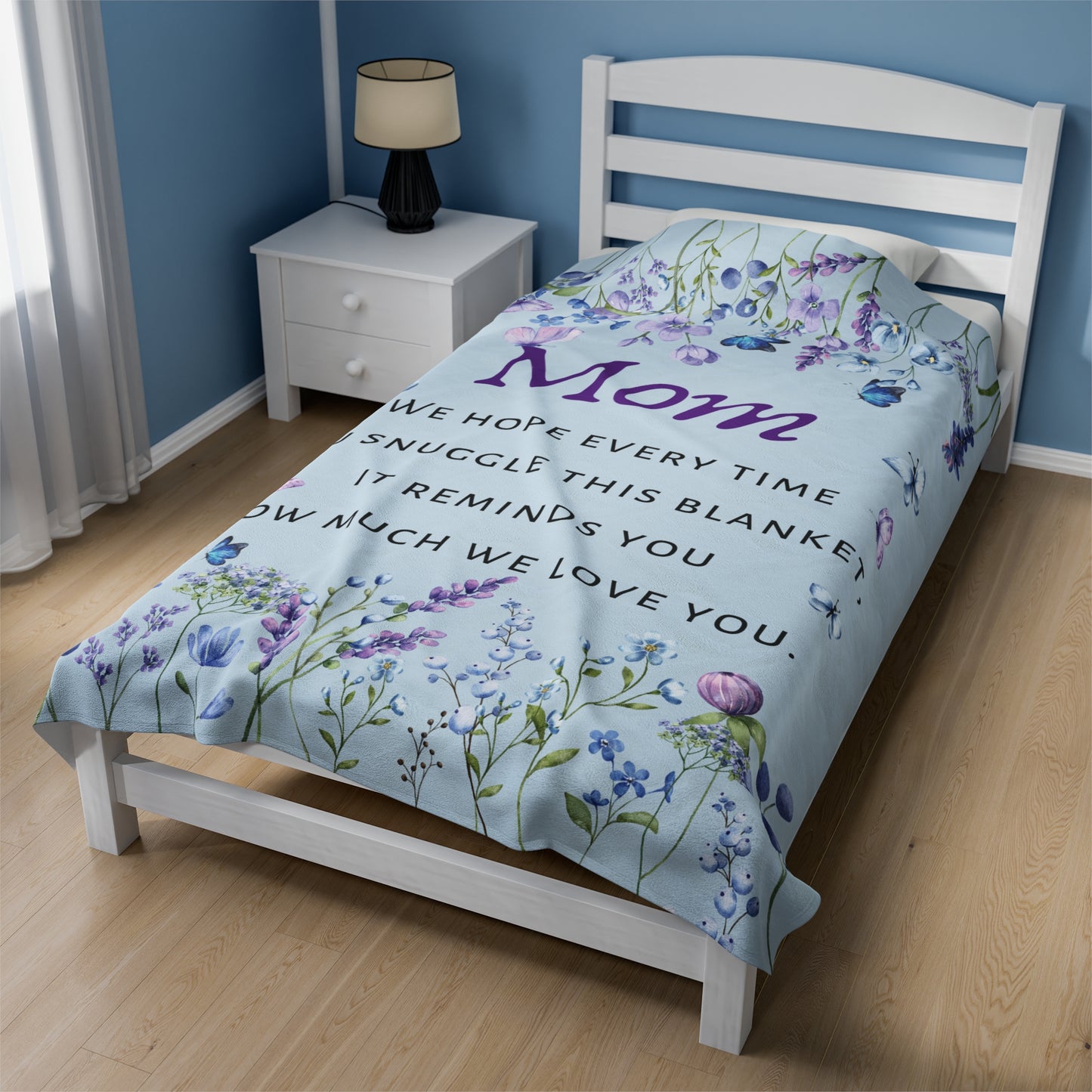 To Mom Velveteen Plush Blanket, perfect gift for mom