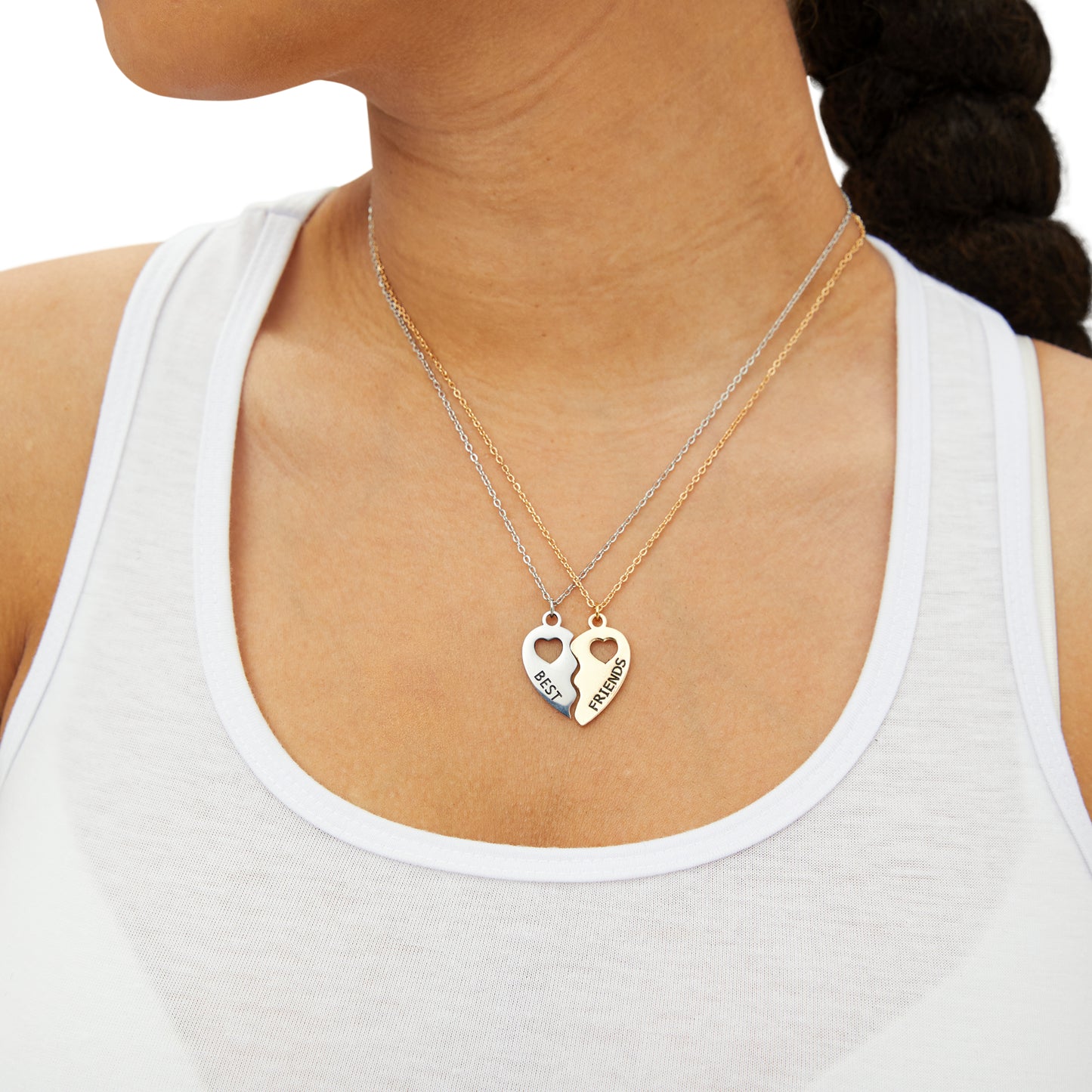 You Are Enough BFF Half Heart Necklace Set | Birthday Gift for Friend