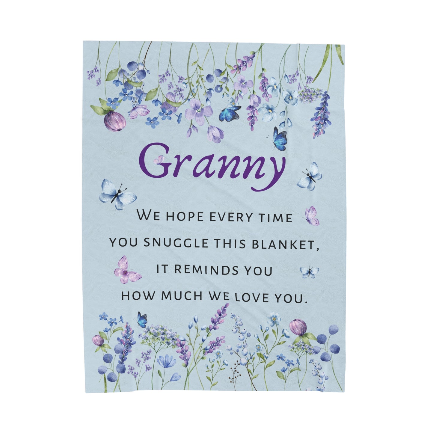 To Granny Velveteen Plush Blanket, perfect gift for grandmother