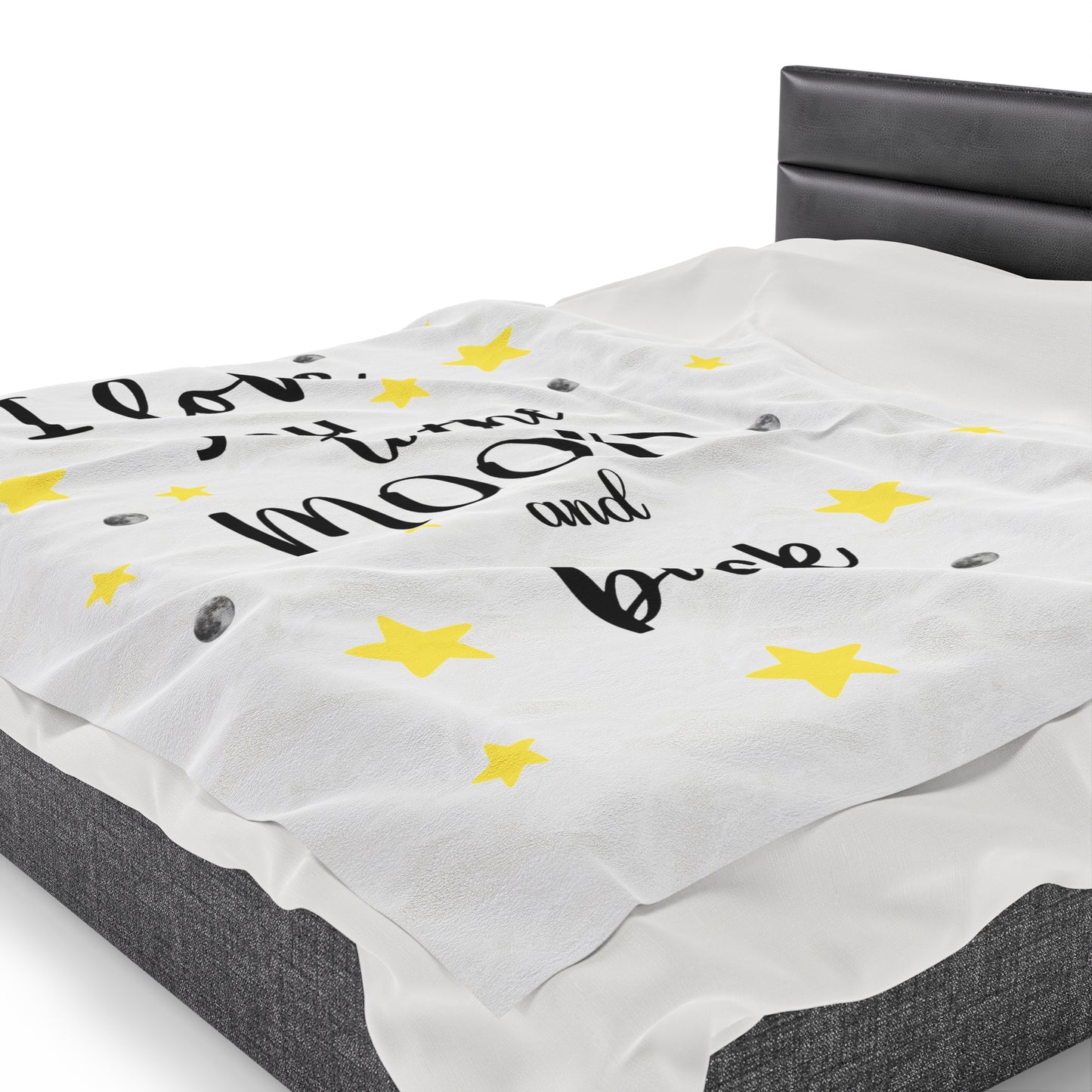 I Love You to the Moon and Back Velveteen Plush Blanket,