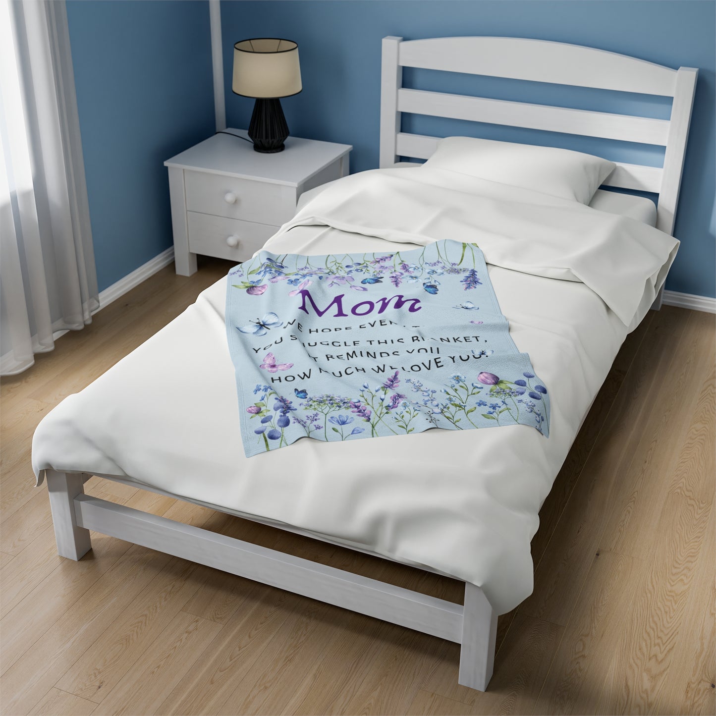 To Mom Velveteen Plush Blanket, perfect gift for mom