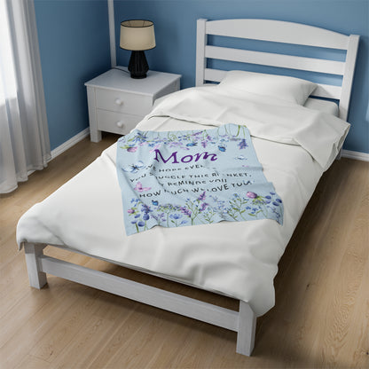 To Mom Velveteen Plush Blanket, perfect gift for mom