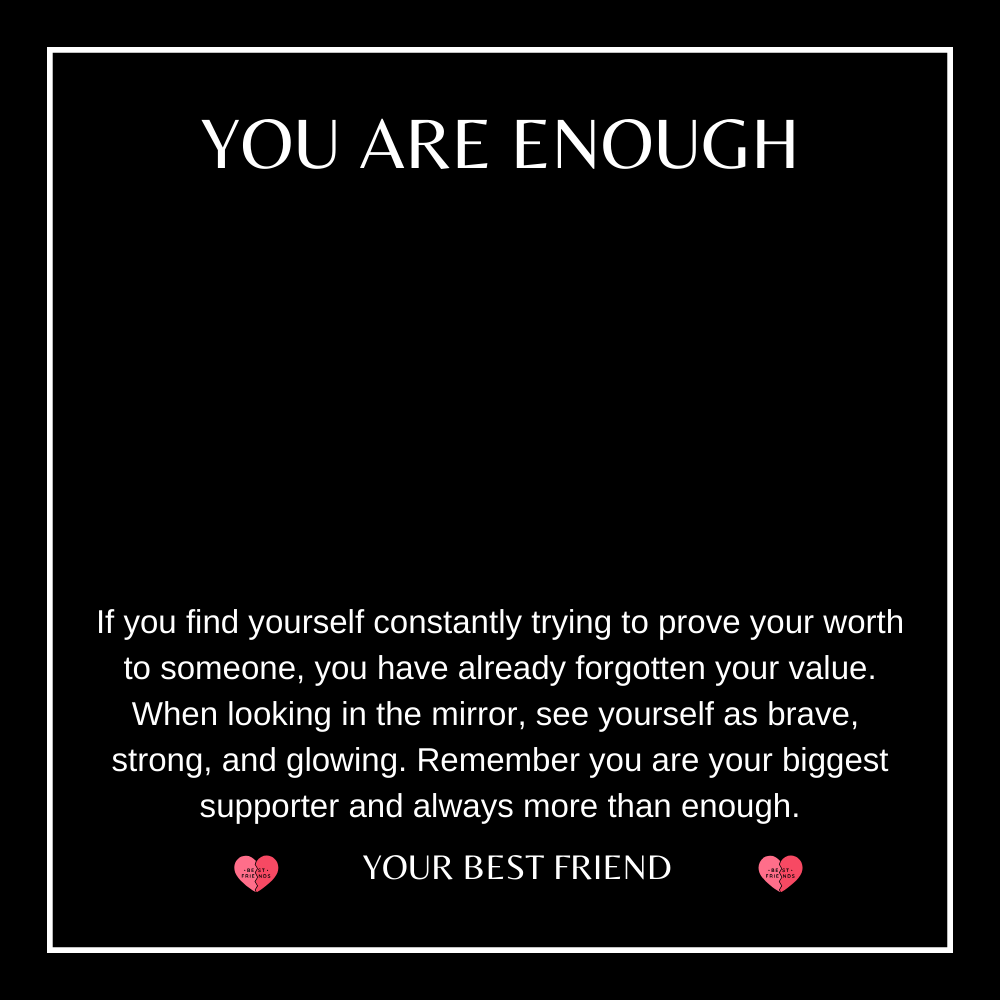 You Are Enough BFF Half Heart Necklace Set | Birthday Gift for Friend