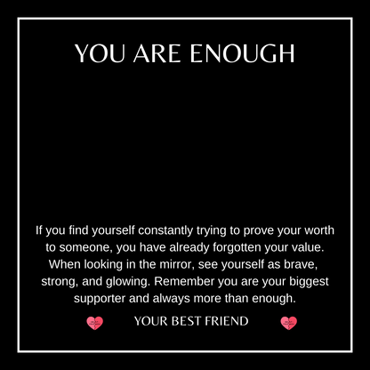 You Are Enough BFF Half Heart Necklace Set | Birthday Gift for Friend