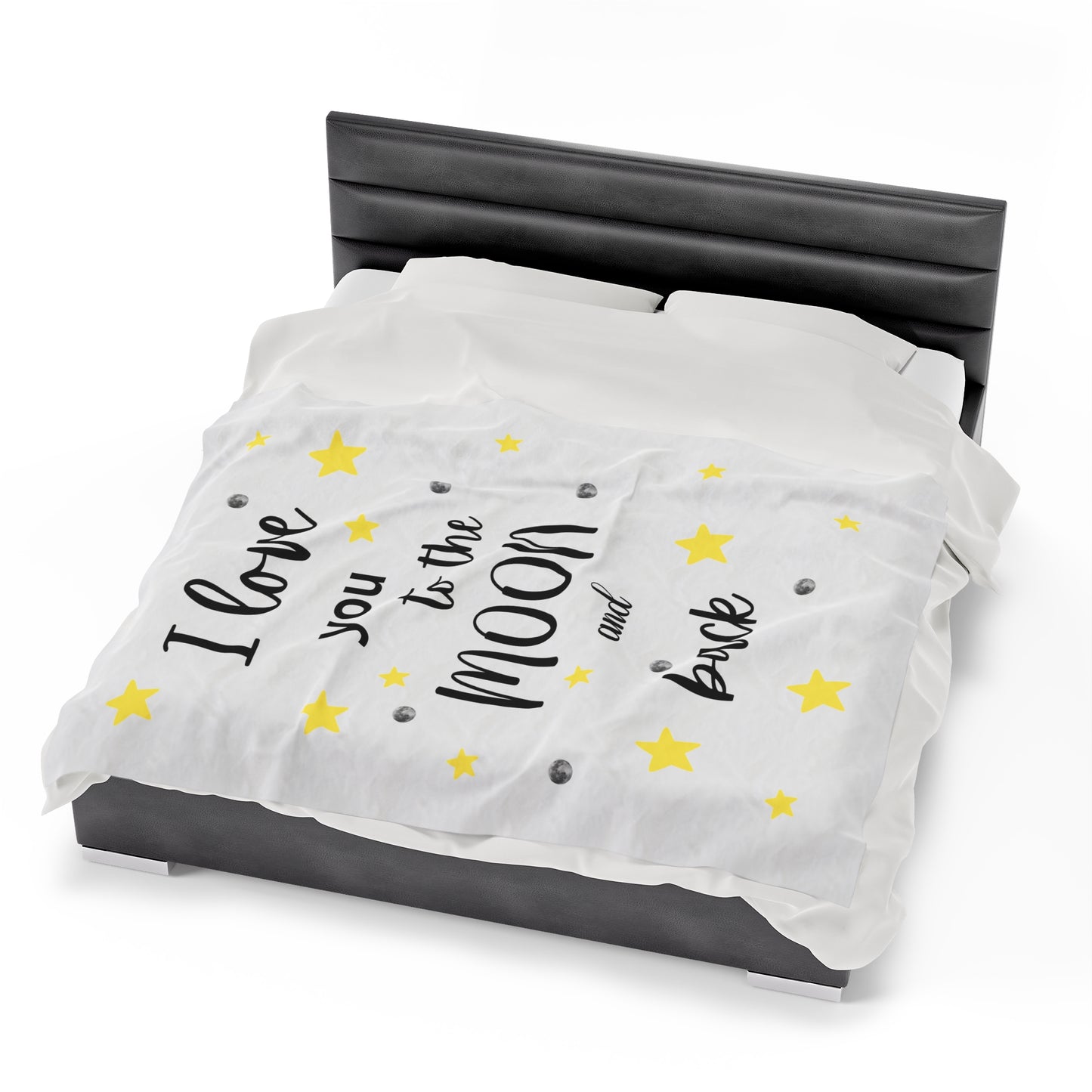 I Love You to the Moon and Back Velveteen Plush Blanket,