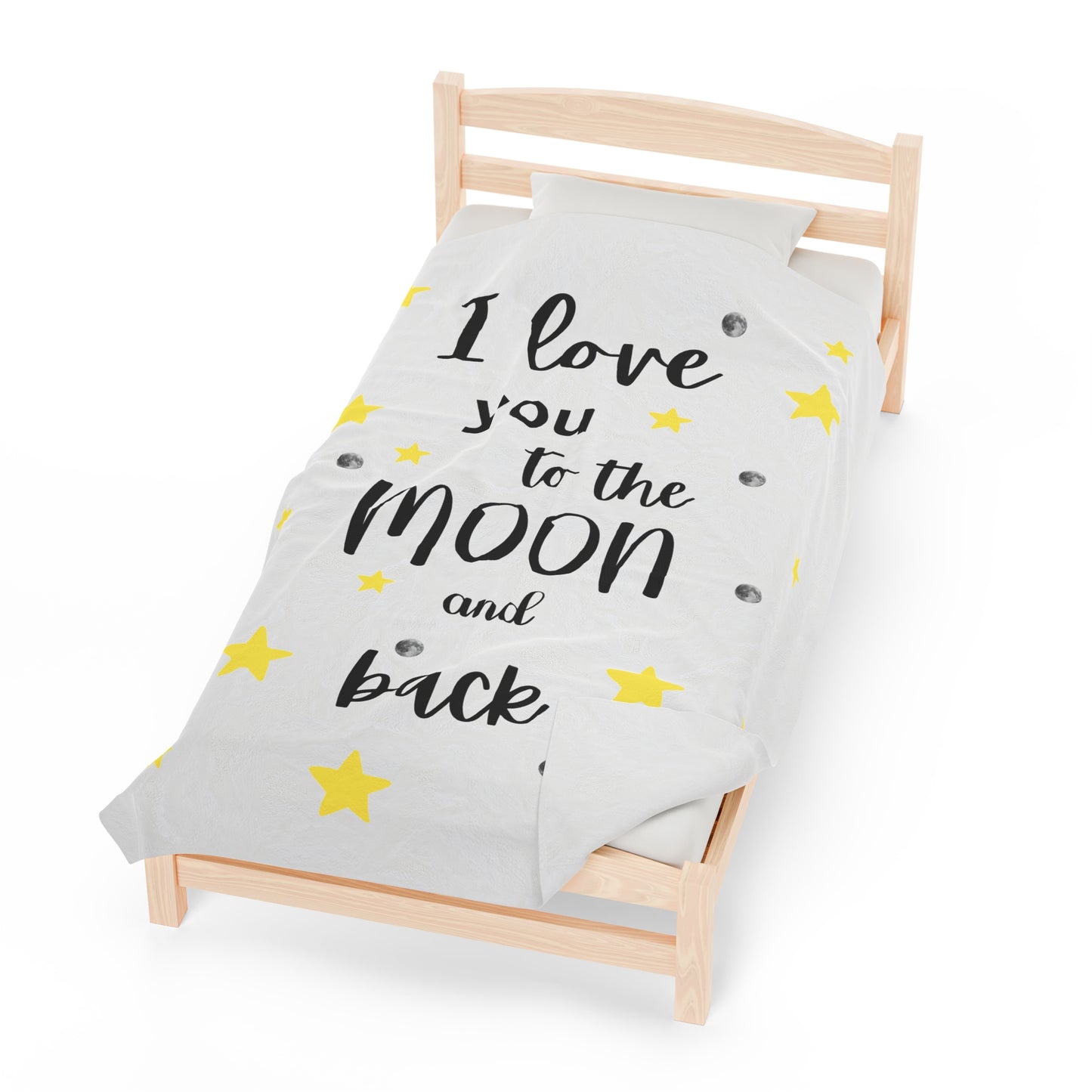 I Love You to the Moon and Back Velveteen Plush Blanket,